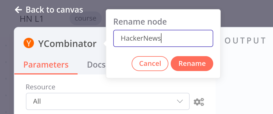 Renaming a node