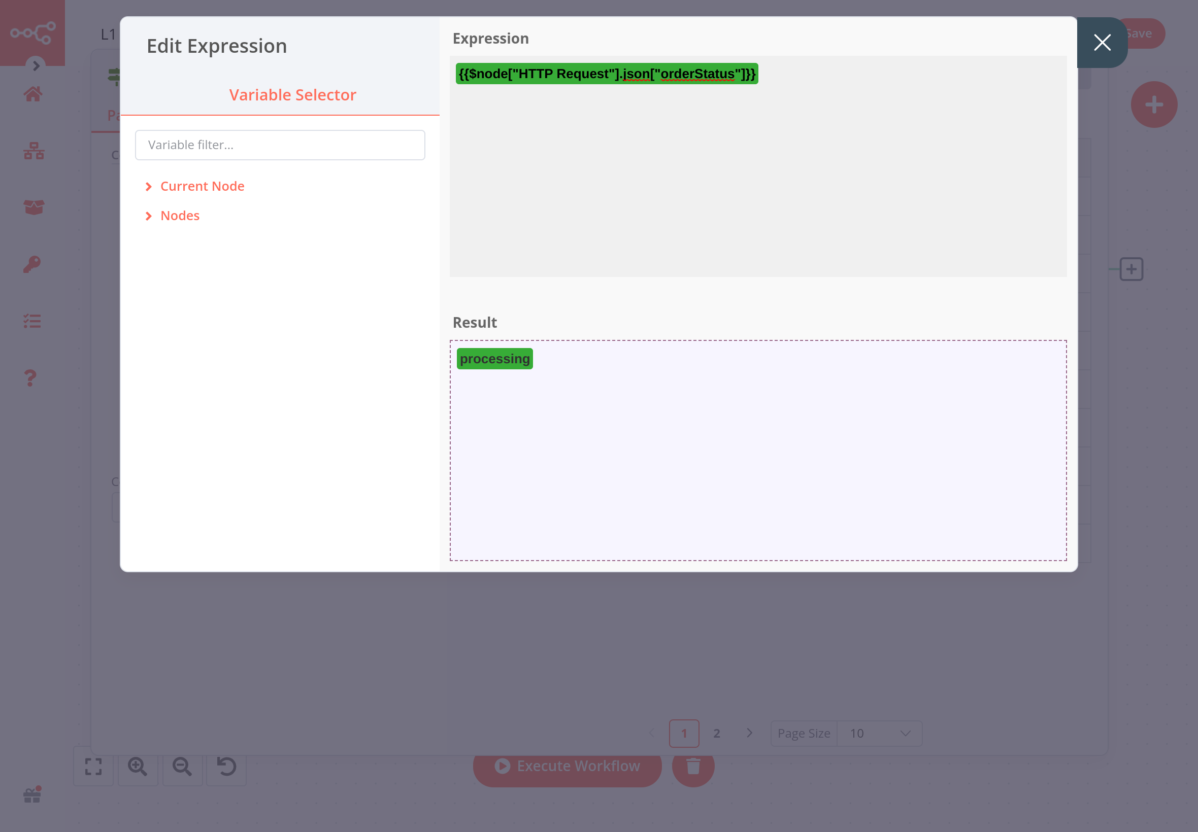 Expression Editor in the IF node