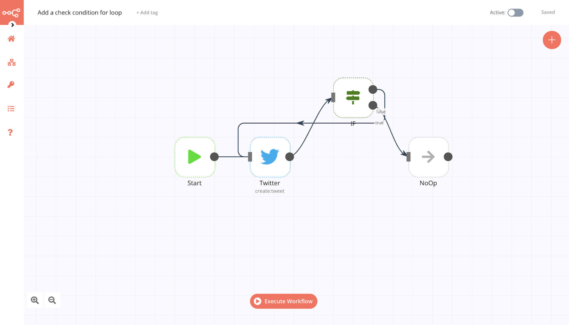 Editor UI view of sample workflow