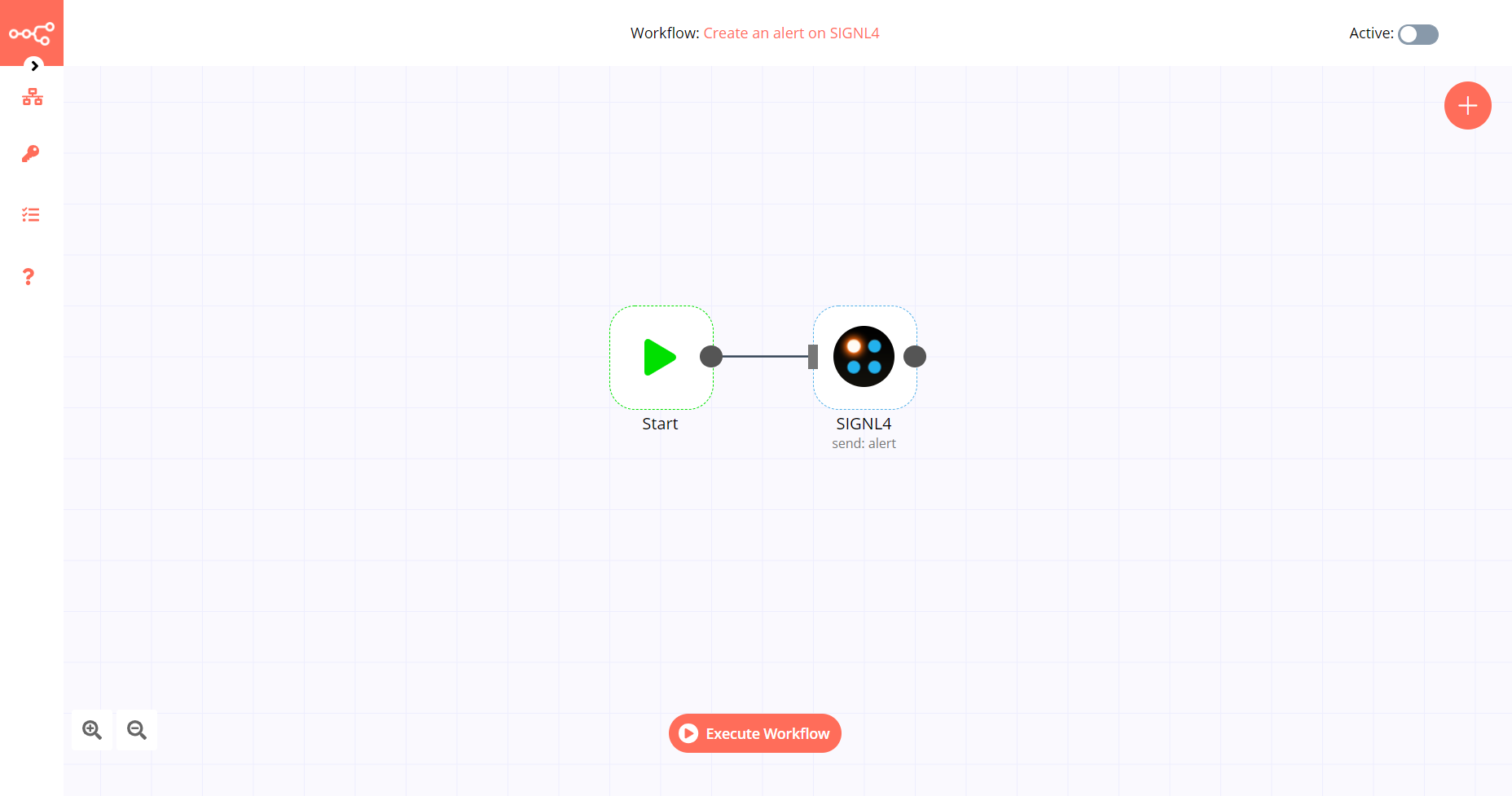 A workflow with the SIGNL4 node