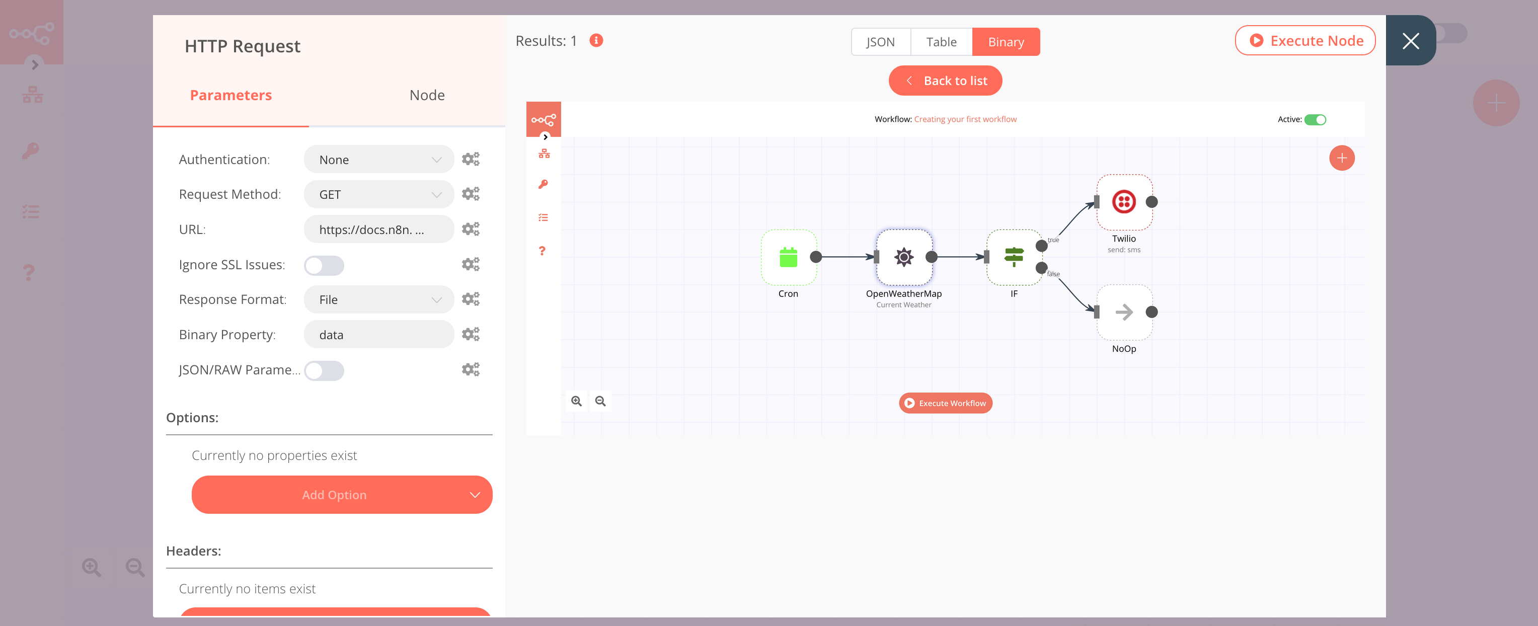 Using the HTTP Request node to get an image