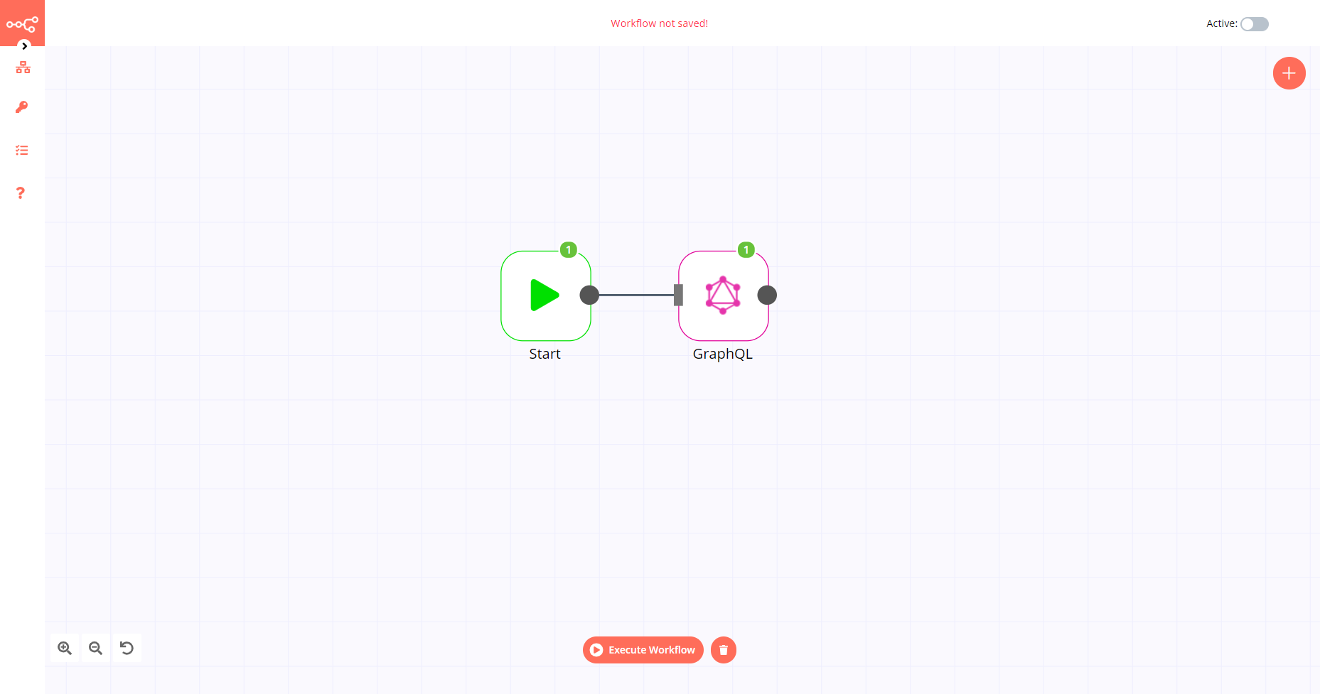 A workflow with the GraphQL node