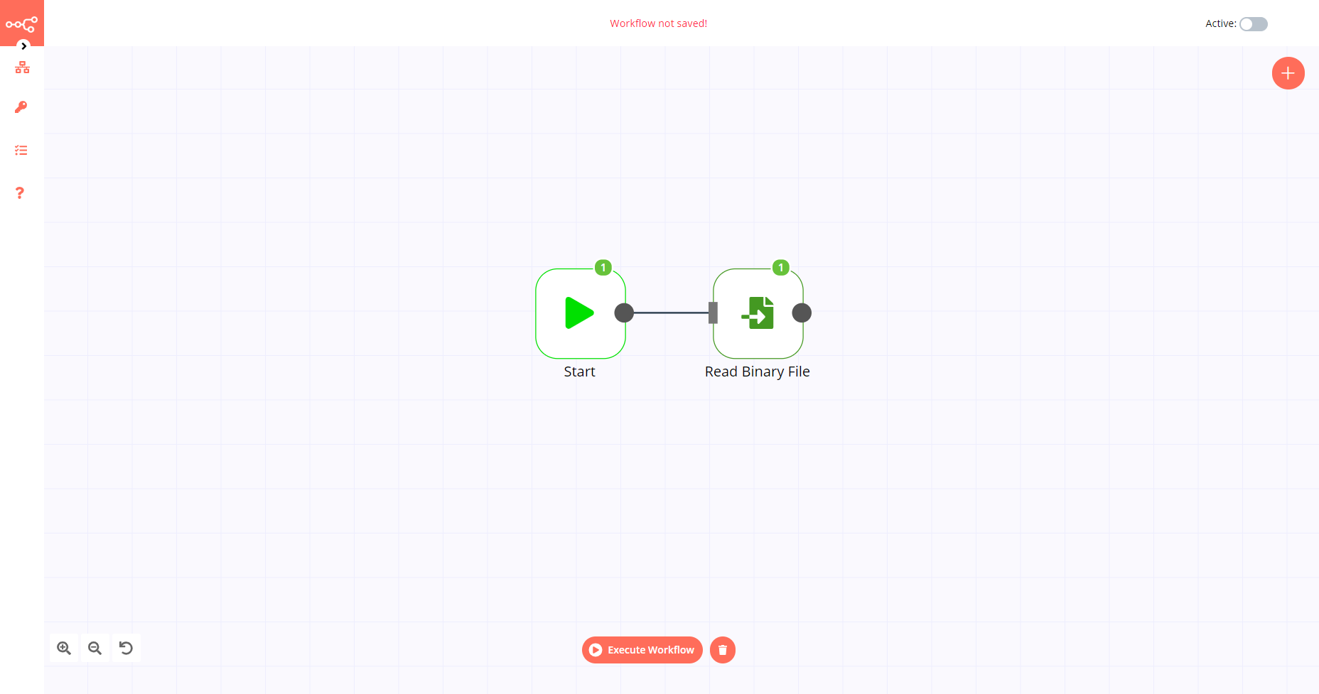 A workflow with the Read Binary File node