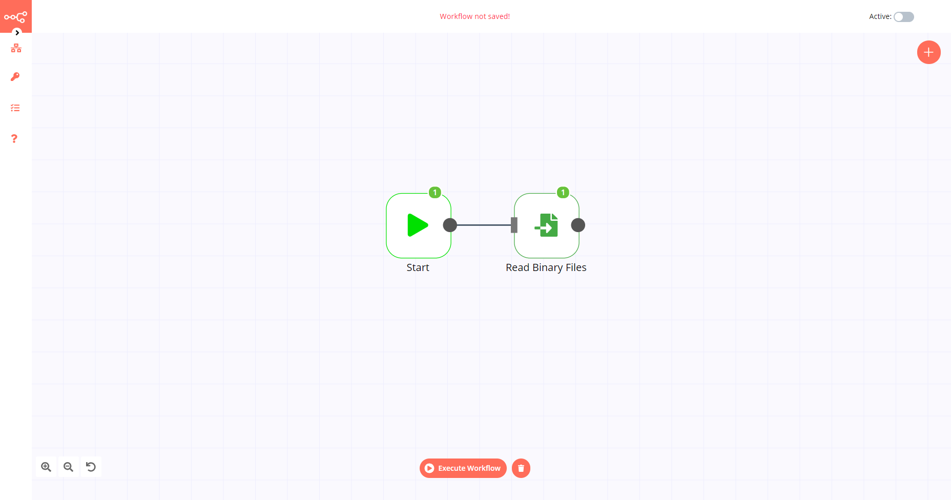 A workflow with the Read Binary Files node