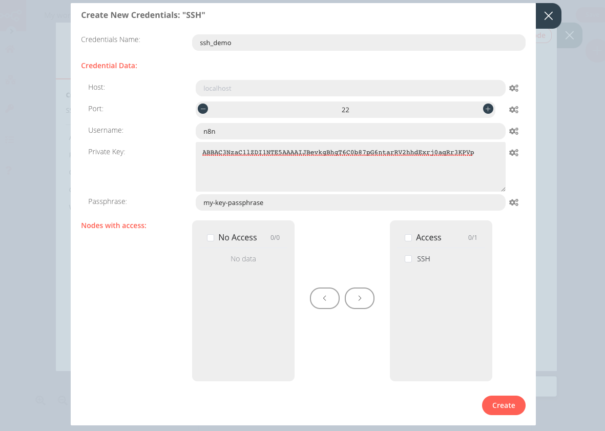 SSH Private Key credentials