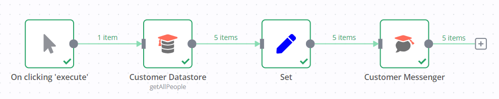 Screenshot of completed quickstart workflow